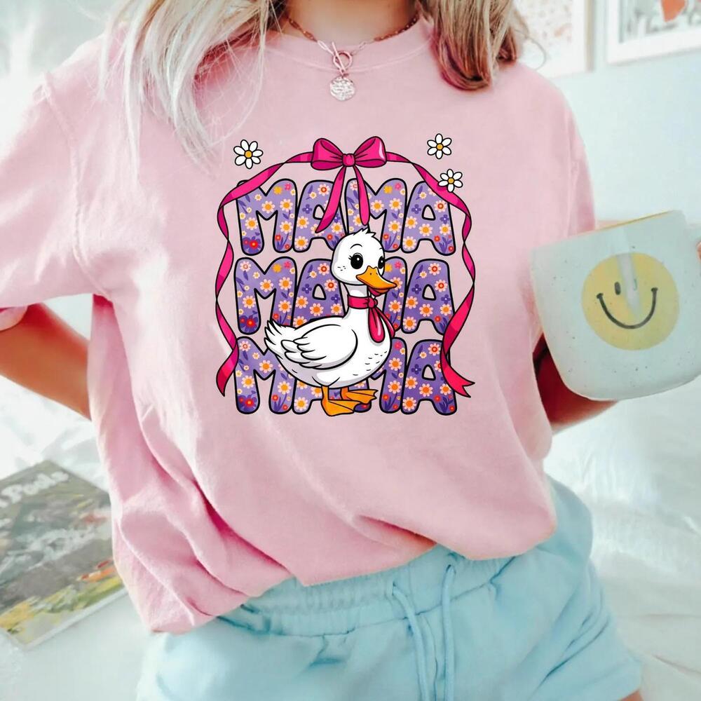 Floral Mama Goose Shirt, Cute Goose Mom Tee, Funny Mama Graphic